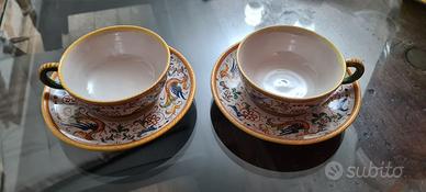 Coppia di tazze da the,ceramiche deruta