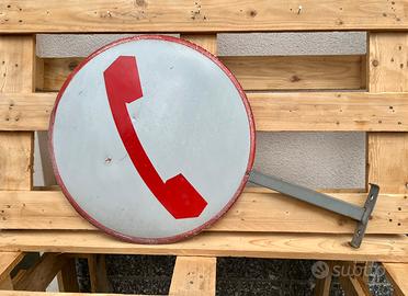 Insegna Telefonica Pubblica Bifacciale SIP anni 80