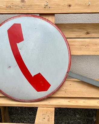 Insegna Telefonica Pubblica Bifacciale SIP anni 80