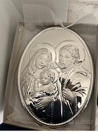 Madonna Quadro Argento Natalità Sacra Famiglia