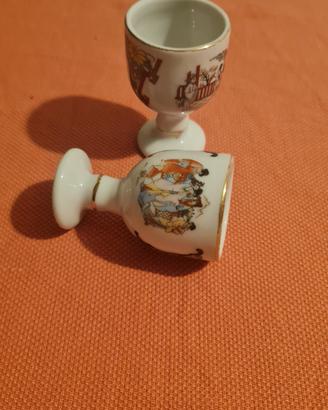 due portauiva vintage in porcellana dipinti