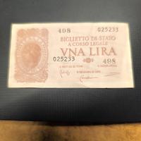 Biglietto di stato a corso legale 1944 Una Lira