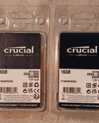 RAM Nuove Crucial DDR4 3200MHz 2x16GB
