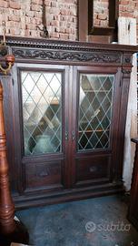 libreria armadio con vetri a piombo fine 800