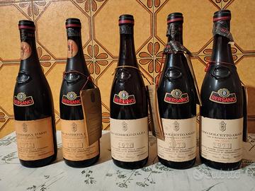 lotto 5 bottiglie di vino Bersano anni 70