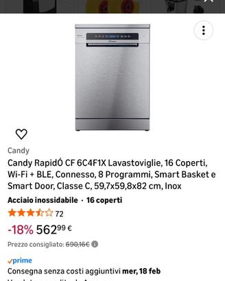 lavastoviglie libera installazione 16 coperti