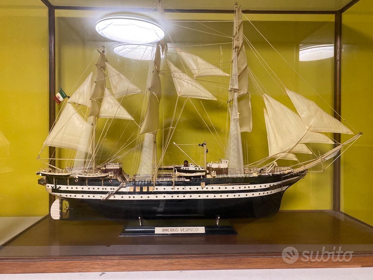 Modellino Veliero Amerigo Vespucci In Legno E Tela - Riproduzione 24 Cm, Da Collezione - Foto 2