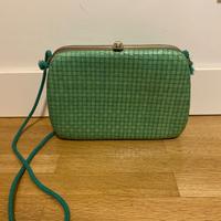 Borsa intrecciata verde acqua - teal Woven bags