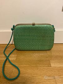 Borsa intrecciata verde acqua - teal Woven bags