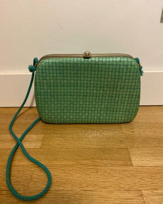 Borsa intrecciata verde acqua - teal Woven bags