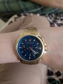 Orologio Maserati originale oro/blu cronografo