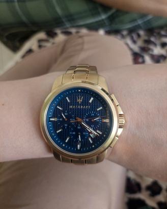 Orologio Maserati originale oro/blu cronografo