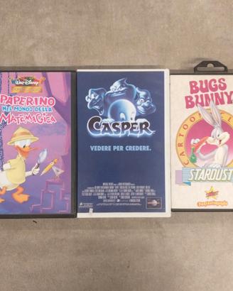 Videocassette VHS originali, film e cartoon