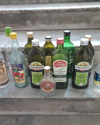 N.12 bottiglie per l'olio+bibite+aceto+succo acero