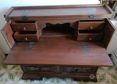 Scrittoio, bureau artigianale con cassetti