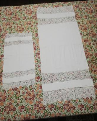 Set 2 Asciugamani Viso E Ospite Spugna Cotone 70
