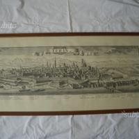 Stampa d'epoca numerata della città di Torino