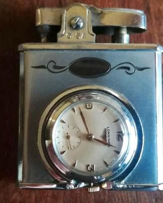 accendino con orologio Longines anni '70