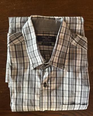 Camicia ZARA MAN BASIC Tailored Fit - M/38 -Quadri