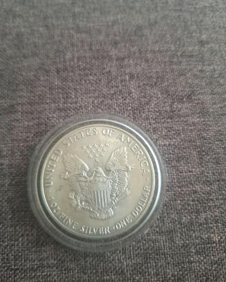 Moneta Silver Eagle 1991 ( argento 999) 1 oncia