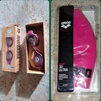 Cuffia e occhiali da piscina donna marca ARENA