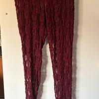 Leggings in pizzo elasticizzato bordeaux