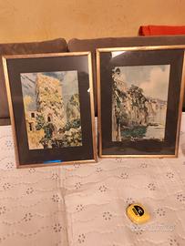 coppia stampe vintage incorniciate  F galante