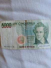 lire 5000 Bellini anno 1985