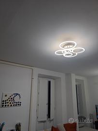 Plafoniera LED moderna 6 cerchi bianca soffitto