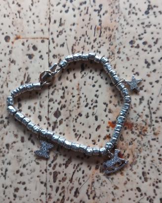 Bracciale Dodo in argento, oro bianco e brillanti 