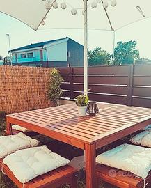 tavolo Applaro 140x140 + 4 panche