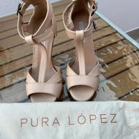 Scarpe pelle Pura López rosa cipria