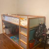 Letto a soppalco IKEA KURA con materasso -