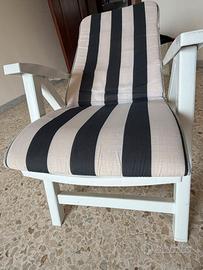 Sedia sdraio bianca in resina + fodera