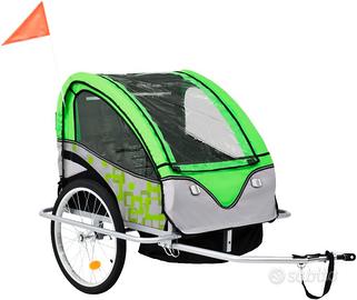 vidaXL Rimorchio Bici per Bambini e Passeggino