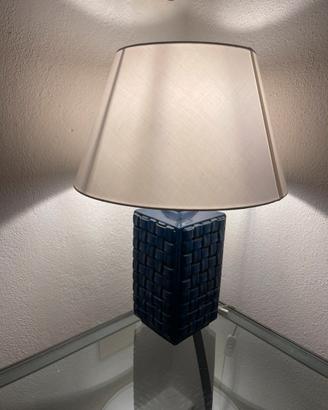 Lampada vintage ceramica blu cobalto