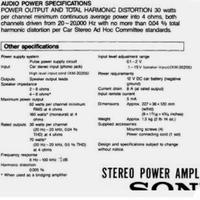 Sony amplificatore car HIFI 60 w +60w