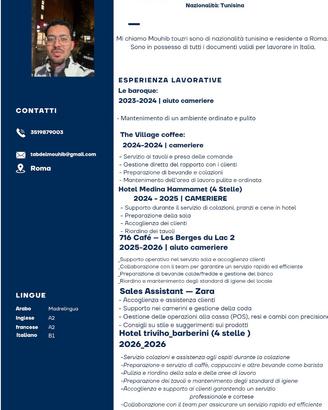 Cameriere/runner/barista