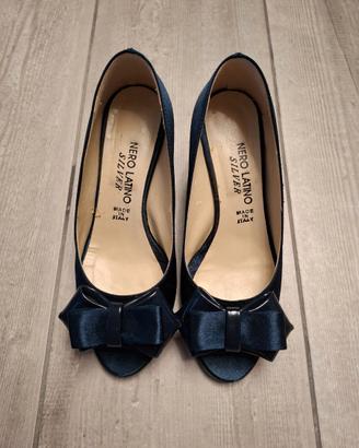 Scarpe Nero Latino Silver Colore Blu Numero 35