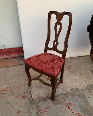 12 sedie in raso rosso / in stile veneziano