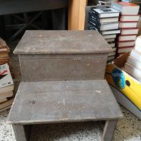 Scalino in legno due gradini epoca colore orig.