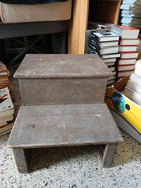 Scalino in legno due gradini epoca colore orig.
