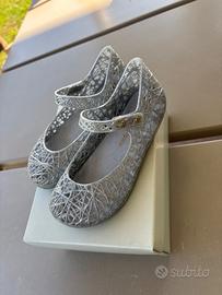 Ballerine argento con cinturino