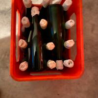 Bottiglie in vetro con cassette