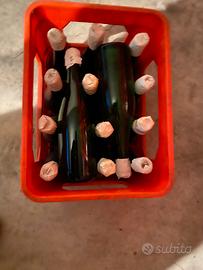 Bottiglie in vetro con cassette