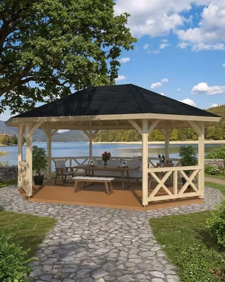 GAZEBO BETTY 25 mq OTTAGONALE 615x465X362h cm