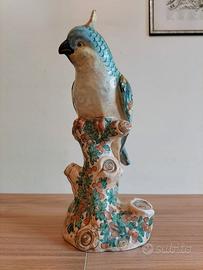 Statua Pappagallo in ceramica