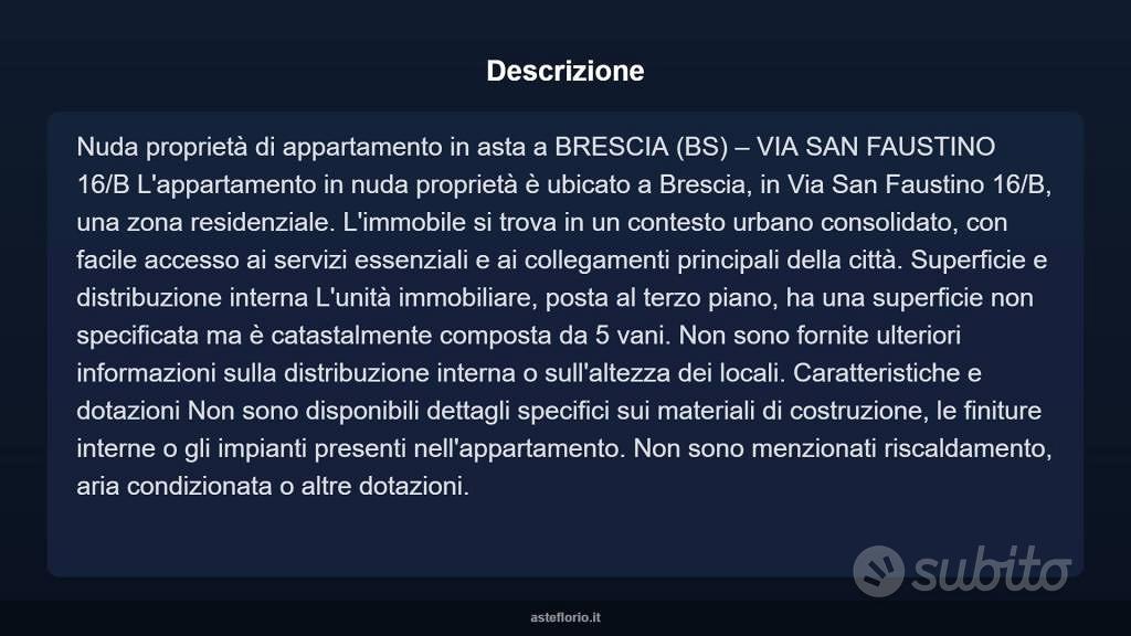 Appartamento – Brescia, Centro Storico Nord, Zona Centro - Altro