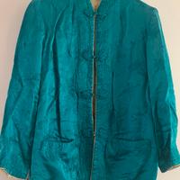 Giacca cinese double face in raso operato