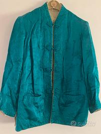 Giacca cinese double face in raso operato